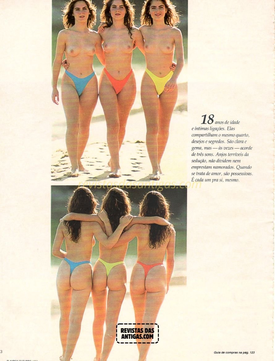 Trigêmeas em Fotos Nuas restauradas da Playboy, sem censura